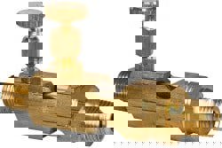 1/4 Outlet Thread, 1/4 Inlet Thread, Brass, Straight Valve, Oil Reservoir Needle Valve