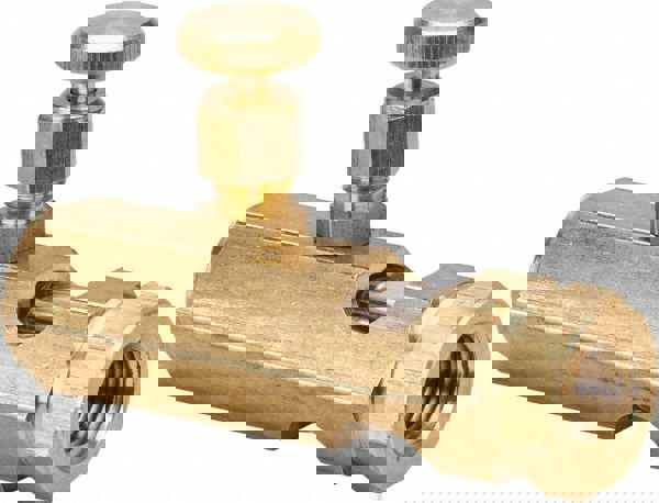 1/4 Outlet Thread, 1/4 Inlet Thread, Brass, Straight Valve, Oil Reservoir Needle Valve