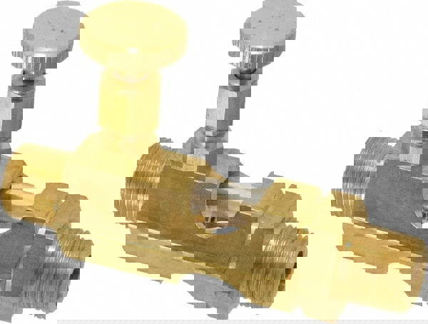 3/8 Outlet Thread, 3/8 Inlet Thread, Brass, Straight Valve, Oil Reservoir Needle Valve