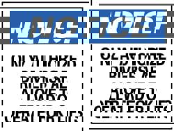 Security & Admittance Sign: Rectangle, 