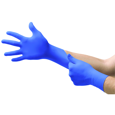 Disposable Gloves: Series Microflex Cobalt, Size Medium, 3.9 mil, Not Coated, Nitrile, General Purpose Grade, Powder-Free, No