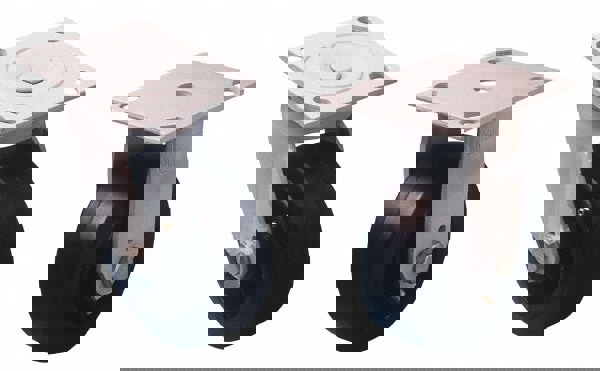 Swivel Top Plate Caster: Rubber, 5