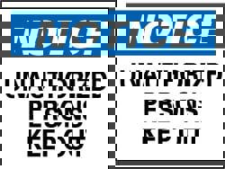 Security & Admittance Sign: Rectangle, 