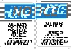 Security & Admittance Sign: Rectangle, 