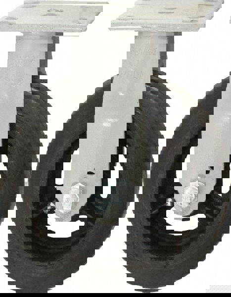 Rigid Top Plate Caster: Mold on Rubber, 6