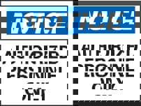 Security & Admittance Sign: Rectangle, 