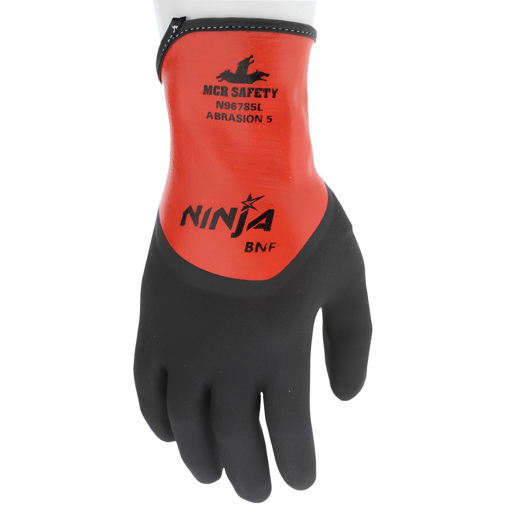 Work Gloves: Ninja N96785, Size Medium, Nitrile-Coated Puncture Resistant