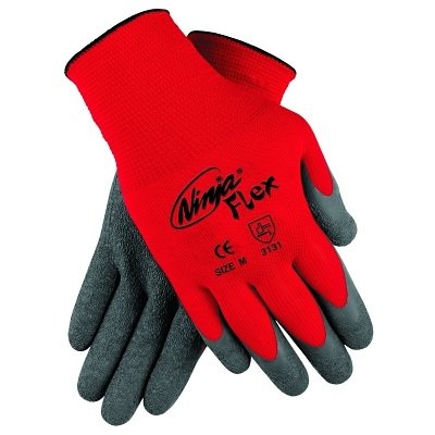 General Purpose Work Gloves: Large, Rubber Coated, Nylon