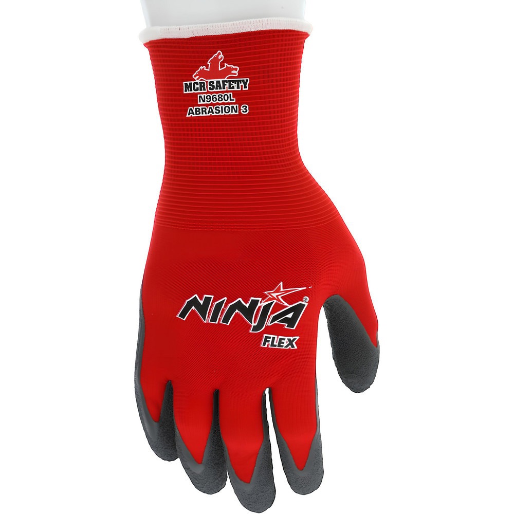 Work Gloves: Ninja Flex N9680, Size 2X-Large, Latex-Coated Nylon, General Purpose