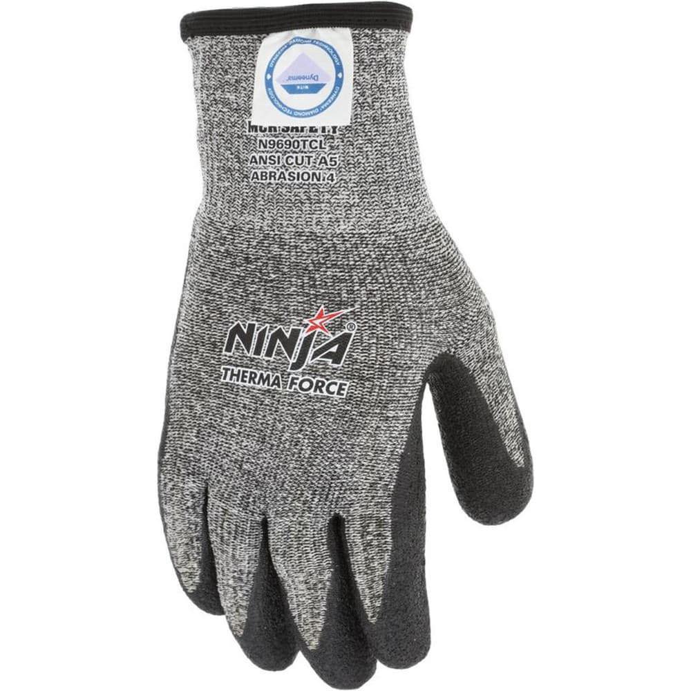 Cut, Puncture & Abrasion-Resistant Gloves: Ninja N9690TC, Size Medium, ANSI Cut A5, ANSI Puncture 4, Acrylic & Terry Lined, Terrycloth