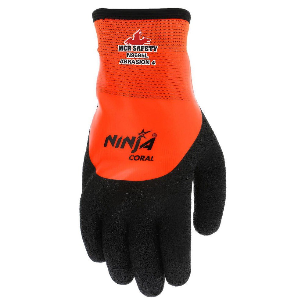 Work Gloves: Ninja Coral N9695, Size 2X-Large, PVC-Coated Nylon, General Purpose