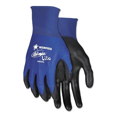 Work Gloves: Ninja Lite N9696, Size X-Large, Polyurethane-Coated Nylon, General Purpose