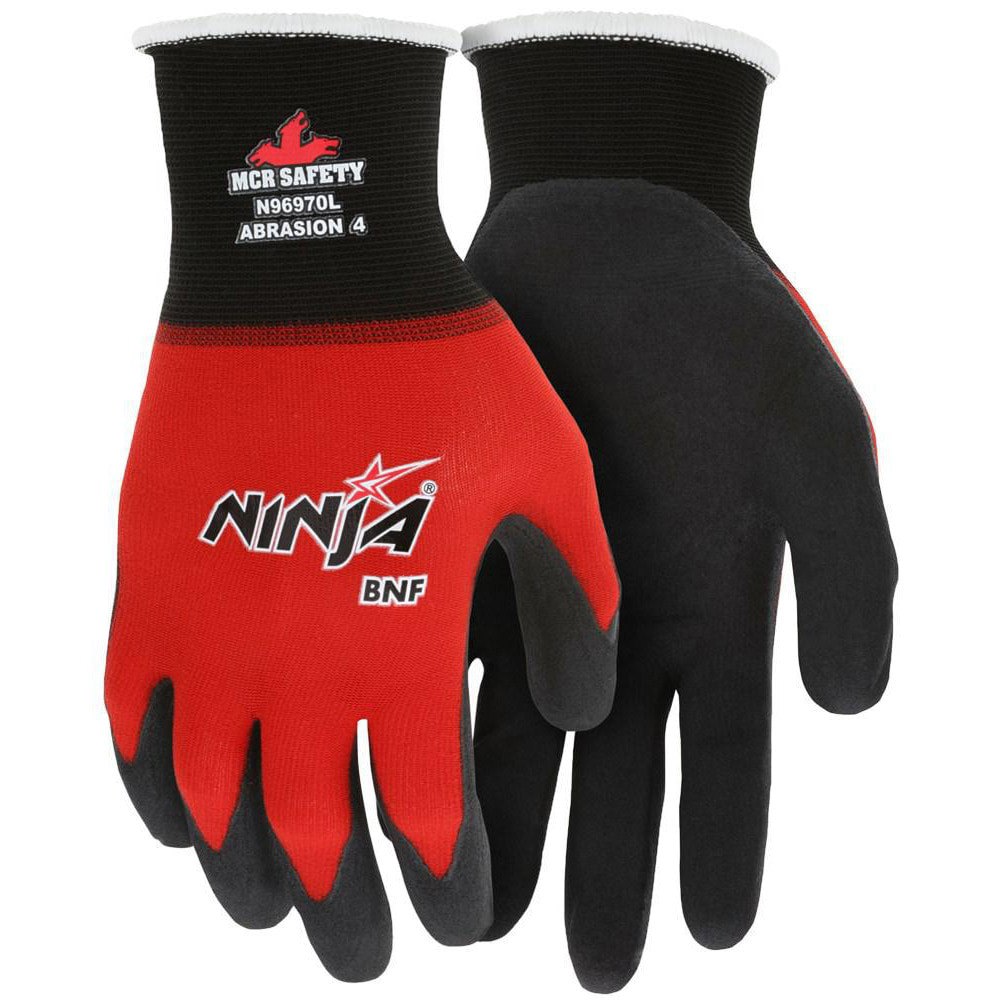 Work Gloves: Ninja N96970, Size Small, Nitrile-Coated Nylon & Spandex, General Purpose