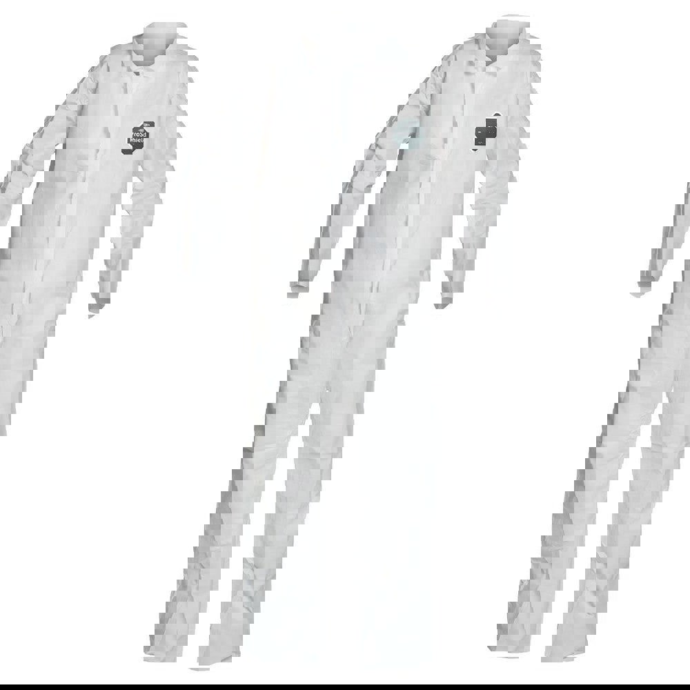 Disposable Coveralls: Size X-Large, 1.5 oz, SMS, Zipper Closure