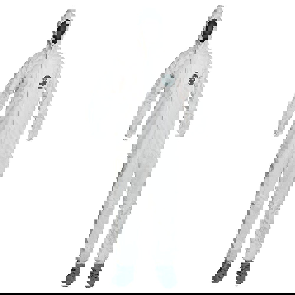 Disposable Coveralls: Size Large, 1.5 oz, SMS, Zipper Closure