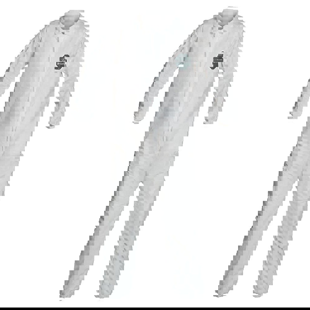 Disposable Coveralls: Size Small, 1.5 oz, SMS, Zipper Closure