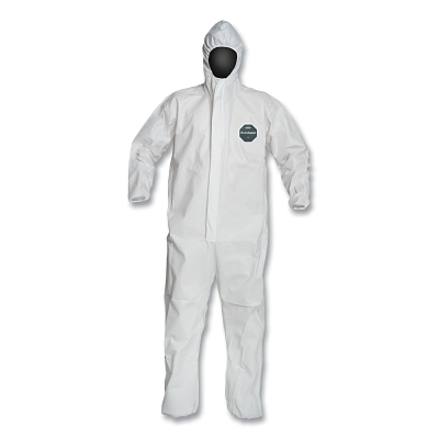 Disposable Coveralls: Liquid & Splash Protection, Size Large, 1.5000 oz, ProShield 50, Zipper Closure