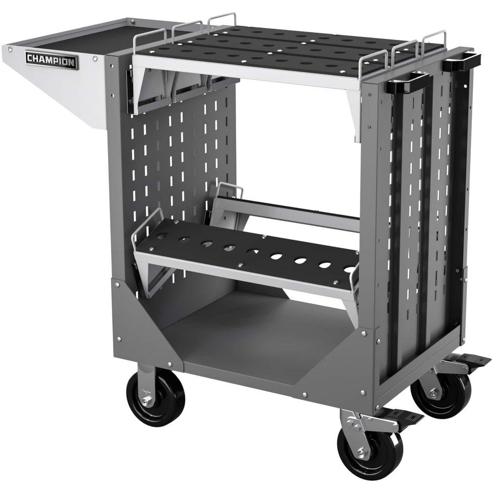 CNC Storage Carts; Style: Capto ; Taper Size: Capto C4 ; Tool Type: CAPTO ; Caster Type: Swivel; Fixed ; Color: Dark Gray ; Tool Capacity: 3600