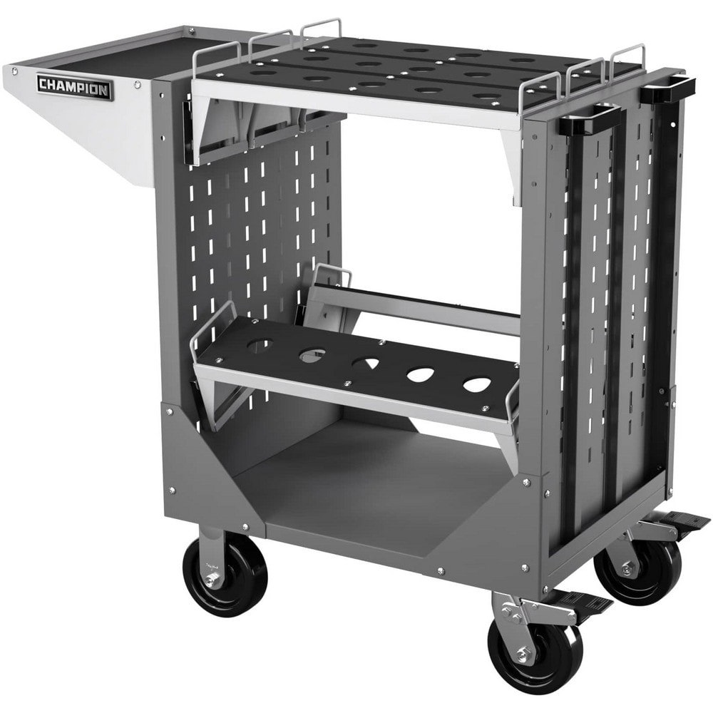 CNC Storage Carts; Style: Capto ; Taper Size: Capto C6 ; Tool Type: CAPTO ; Caster Type: Swivel; Fixed ; Color: Dark Gray ; Tool Capacity: 3600