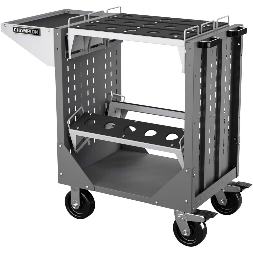 CNC Storage Carts; Style: Capto ; Taper Size: Capto C8 ; Tool Type: CAPTO ; Caster Type: Swivel; Fixed ; Color: Dark Gray ; Tool Capacity: 3600