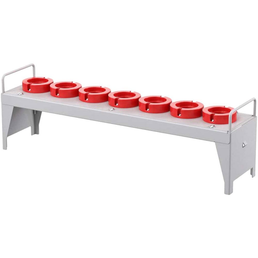 CNC Storage Racks; Rack Type: Benchtop ; Tool Capacity: 100 ; Tool Type: Tool Holder Rack ; Load Capacity: 100lb ; Overall Height: 5.5in ; Color: Light Gray