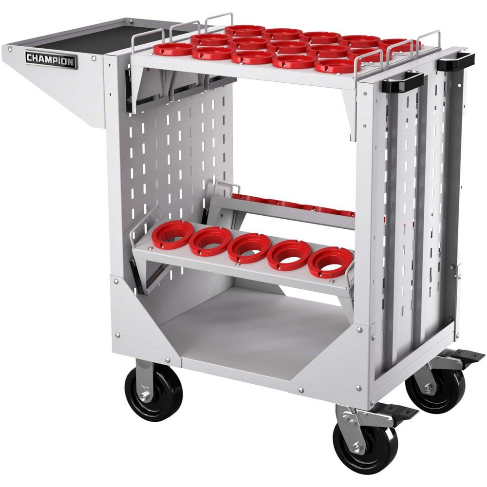 CNC Storage Carts; Style: HSK ; Taper Size: HSK80 ; Tool Type: HSK ; Caster Type: Swivel; Fixed ; Color: Light Gray ; Tool Capacity: 3600