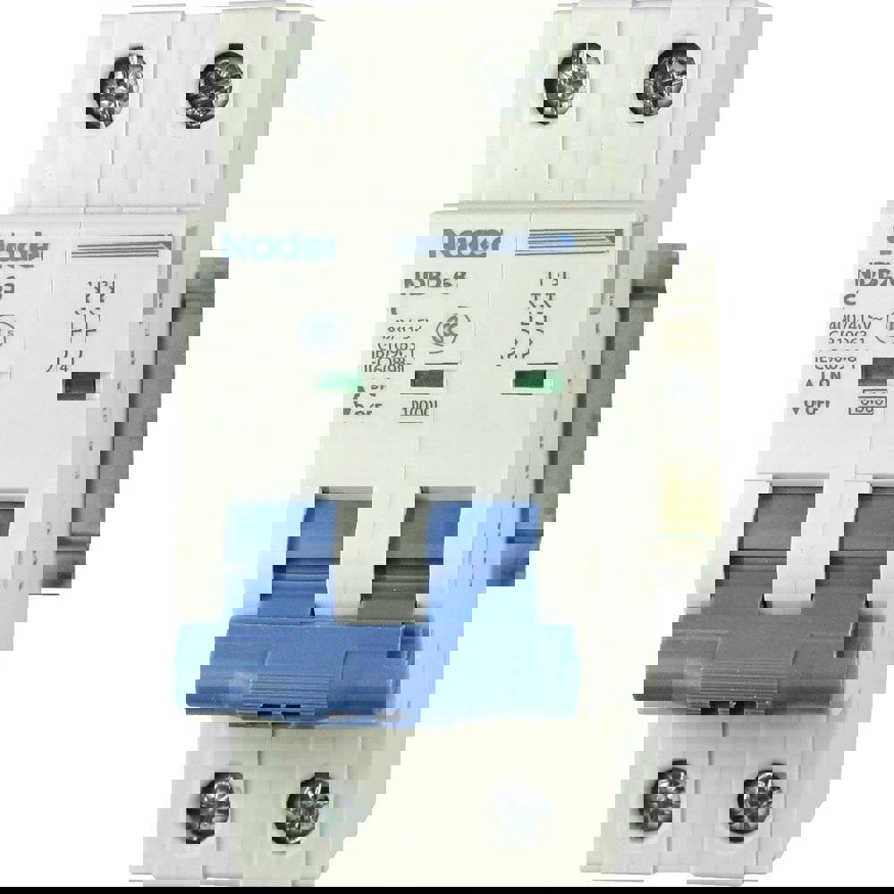 Circuit Breakers; Circuit Breaker Type: Miniature Circuit Breaker; Milliamperage (mA): 10; Number of Poles: 2; Breaking Capacity: 10 kA @ 400/415 VAC; Tripping Mechanism: Thermal-Magnetic; Terminal Connection Type: Screw; Mounting Type: DIN Rail; Voltage: