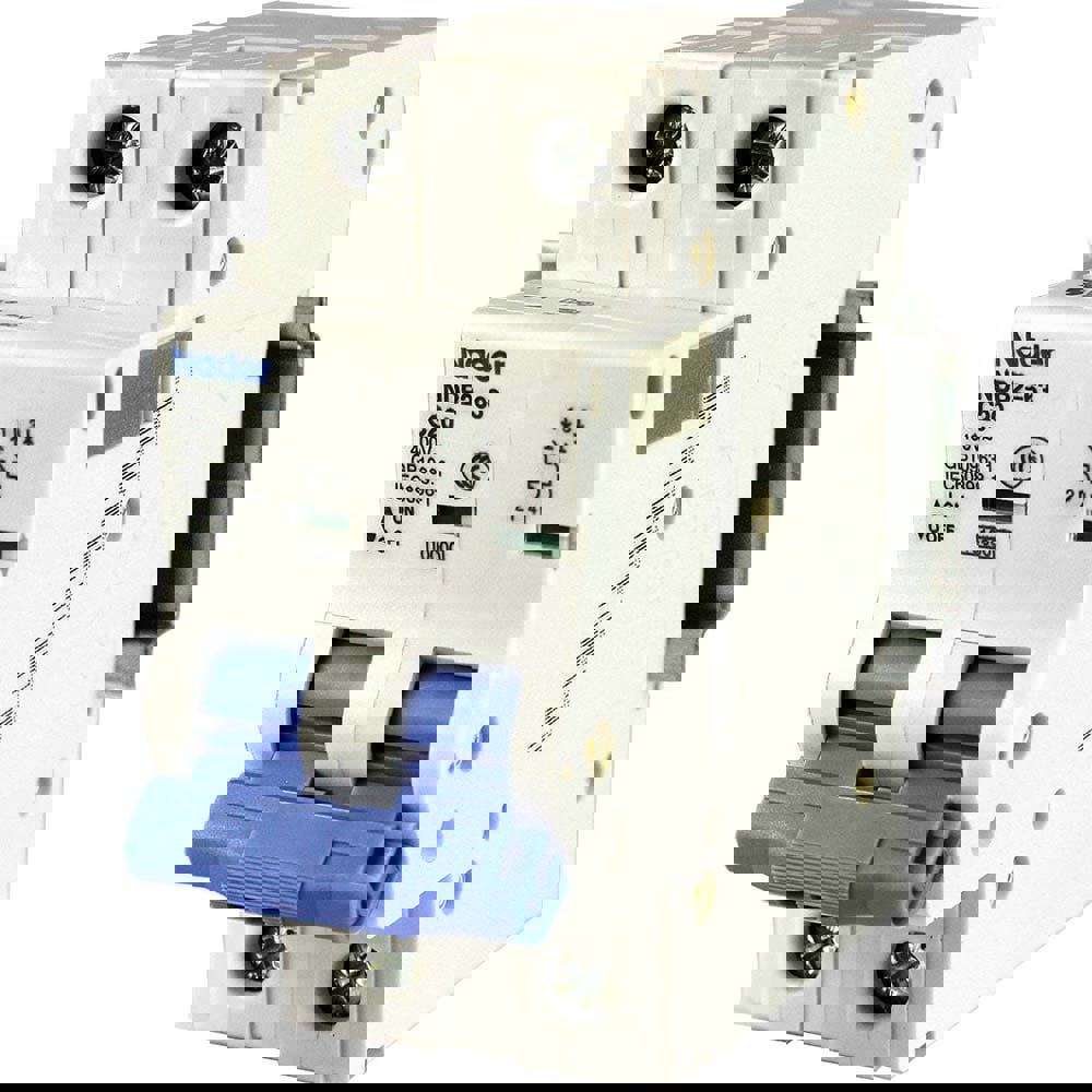 Circuit Breakers; Circuit Breaker Type: Miniature Circuit Breaker; Milliamperage (mA): 20; Number of Poles: 2; Breaking Capacity: 10 kA @ 400/415 VAC; Tripping Mechanism: Thermal-Magnetic; Terminal Connection Type: Screw; Mounting Type: DIN Rail; Voltage: