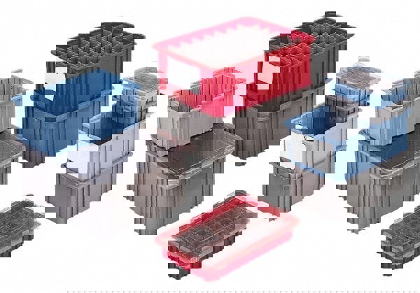 Polyethylene Dividable Storage Tote: 40 lb Capacity