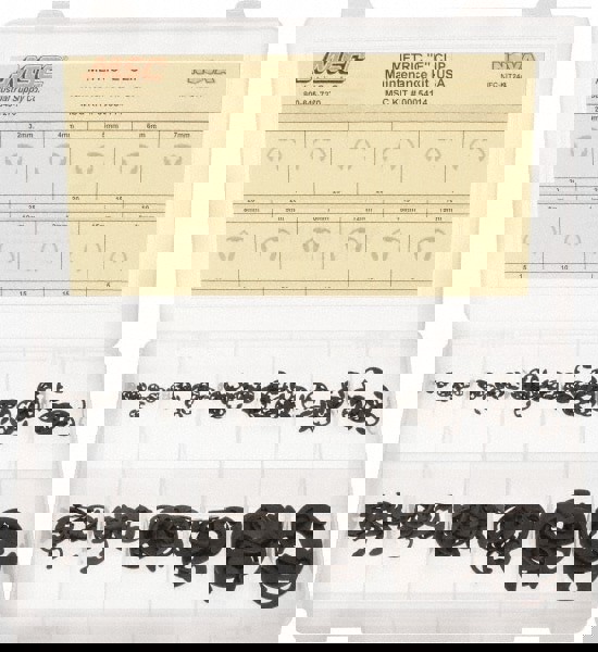 190 Piece, M2.3 to M19, Steel, E Style External Retaining Ring Assortment