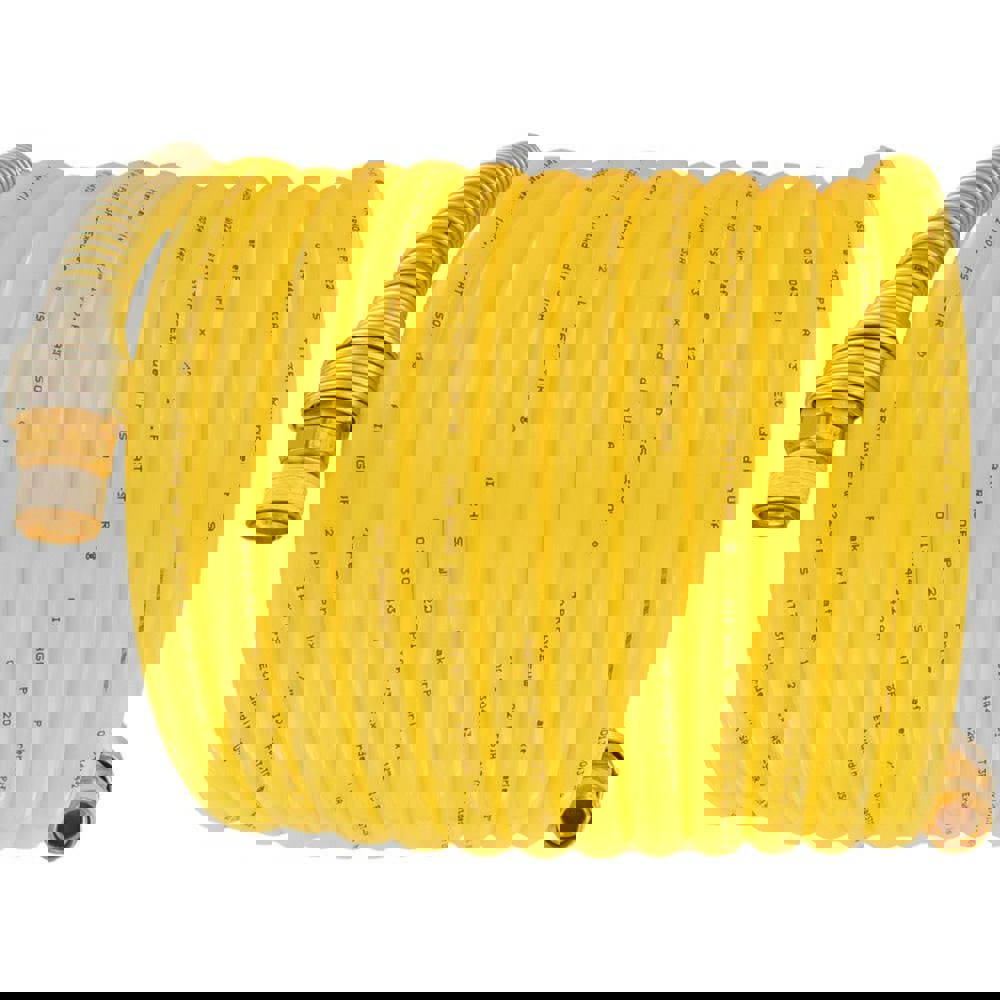 Air & Multi-Purpose Hose; Hose Type: Jackhammer Hose; Multipurpose Air Hose; Sledgehammer Hose ; Length Ft. (Feet): 25 ; Type: Coiled Hose ; Color: Yellow ; Material: Nylon ; Inside Diameter (Inch): 1/2