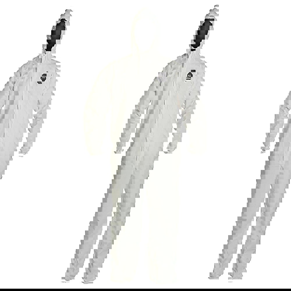 Disposable Coveralls: Size Small, Film Laminate, Zipper Closure