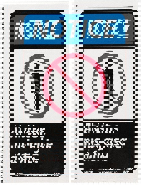 Security & Admittance Sign: Rectangle, 