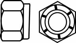 Hex Lock Nut: Nylon Insert, Nylon Insert, Grade 316 & A4 Stainless Steel, Uncoated