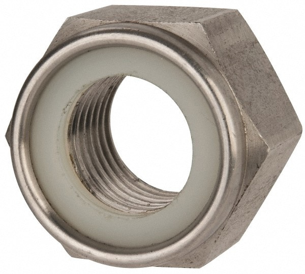 Hex Lock Nut: Nylon Insert, Nylon Insert, Grade 316 & A4 Stainless Steel, Uncoated
