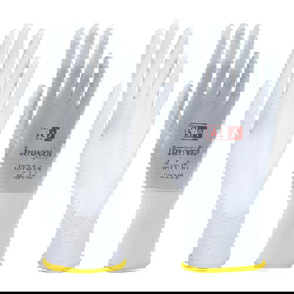 Cut & Puncture Resistant Gloves; Style: Knit ; Coating Material: Polyurethane ; Coating Coverage: Palm & Fingertips ; Glove Type: Cut, Puncture & Abrasion-Resistant ; ANSI/ISEA Cut Resistance Level: A1 ; Primary Material: Nylon
