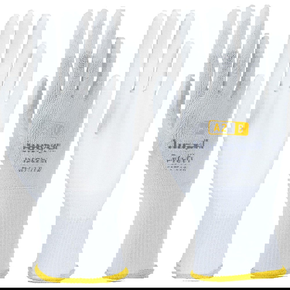 Cut & Puncture Resistant Gloves; Style: Knit ; Coating Material: Polyurethane ; Coating Coverage: Palm & Fingertips ; Glove Type: Cut, Puncture & Abrasion-Resistant ; ANSI/ISEA Cut Resistance Level: A2 ; Primary Material: Dyneema