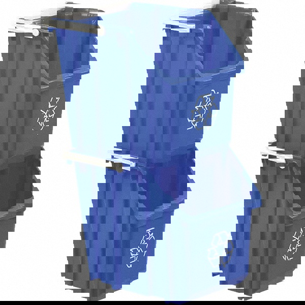 6 Gal Rectangle Blue Recycling Container