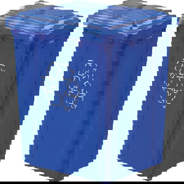 Recycling Container: 22 gal, Rectangle, Blue