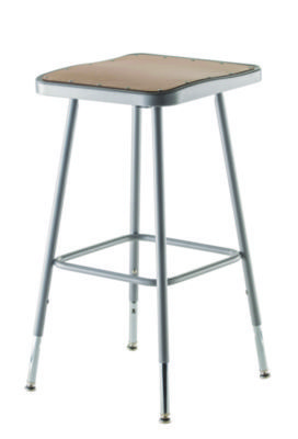 STOOL,24-32IN,SQ,WOOD,GY