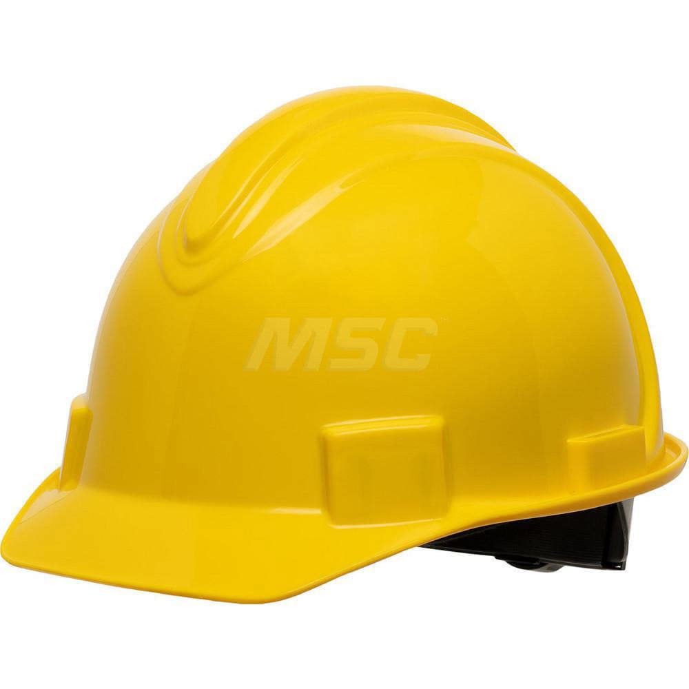 Hard Hat: Impact Resistant, Short Brim, Class E, 4-Point Suspension