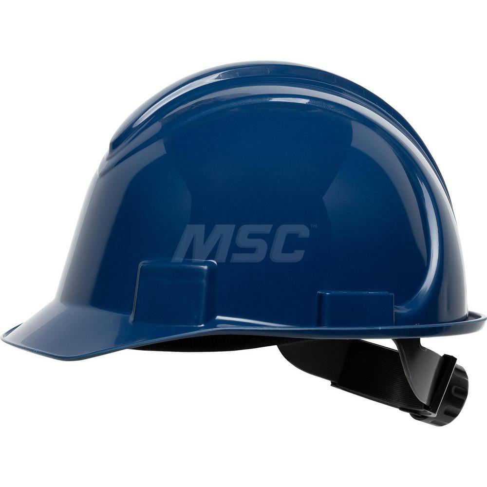 Hard Hat: Impact Resistant, Short Brim, Class E, 4-Point Suspension