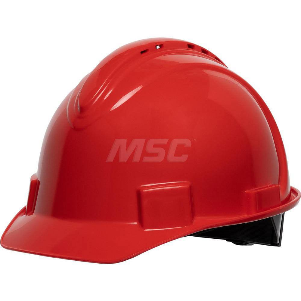 Hard Hat: Impact Resistant, Short Brim, Class C, 4-Point Suspension