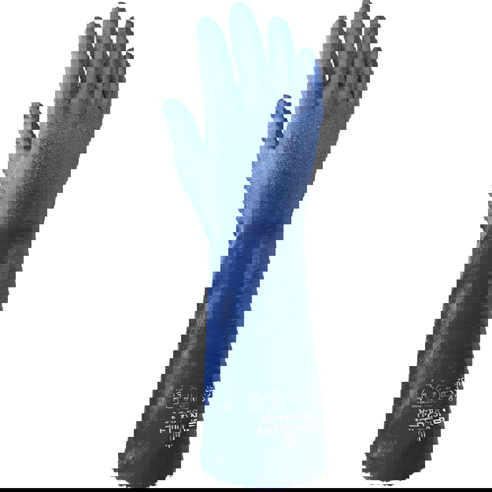 Chemical Resistant Gloves: Size Small, 15.00 Thick, Nitrile, Supported, Cut & Chemical Resistant