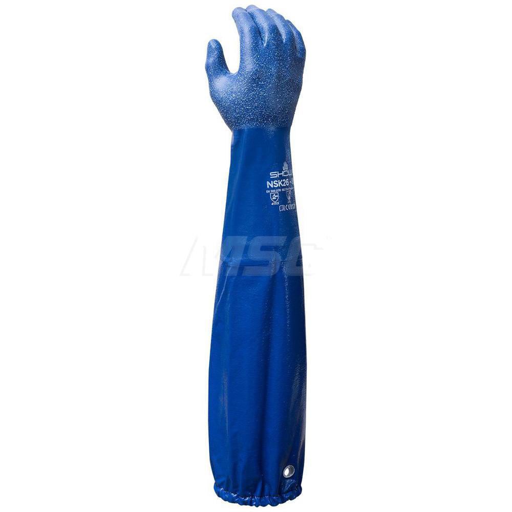 Chemical Resistant Gloves: SHOWA 15.00 mil, Nitrile-Coated, Nitrile