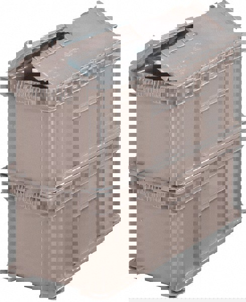 Polyethylene Attached-Lid Storage Tote: 40 lb Capacity