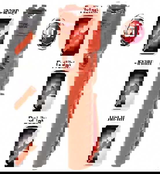 Handheld Flashlight: LED, 130 Lumens, 10.5 hr Max Run Time, AA Battery (Included)