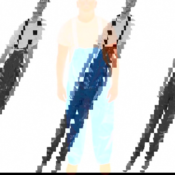 Rain Bib Overalls: Size Large, Blue, Nylon