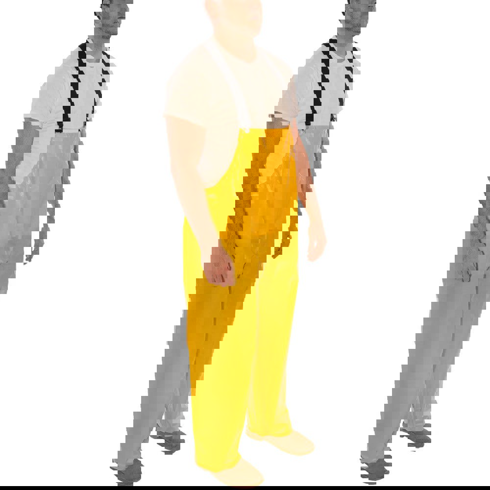 Disposable Overalls: Chemical, Flame & Oil Protection, Size X-Large, 5.5000 oz, Polyurethane, Suspenders Closure