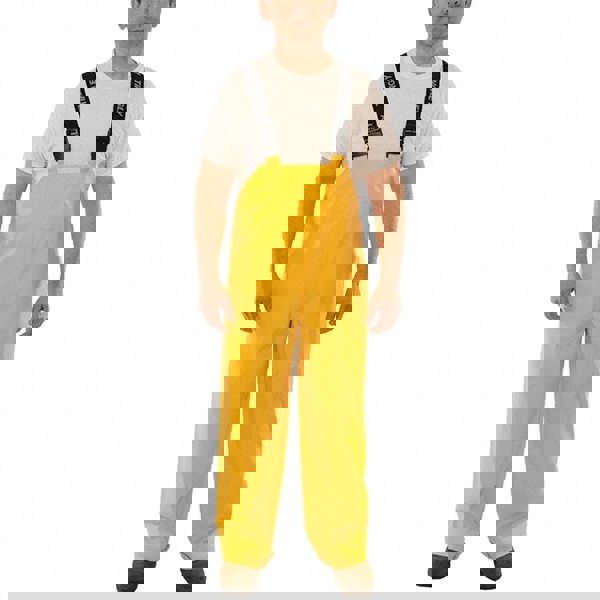 Rain Bib Overalls: Size Medium, Yellow, PVC